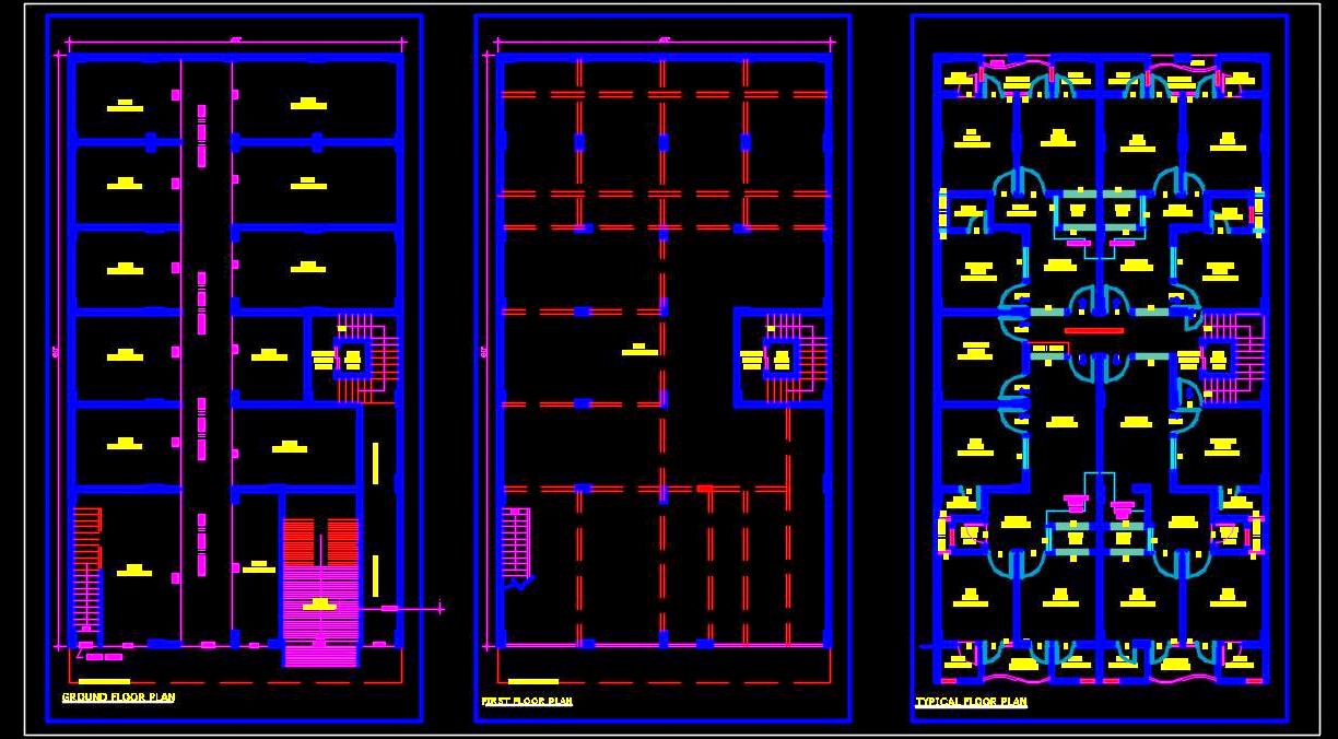 45'x80' Commercial & Residential Design- AutoCAD DWG